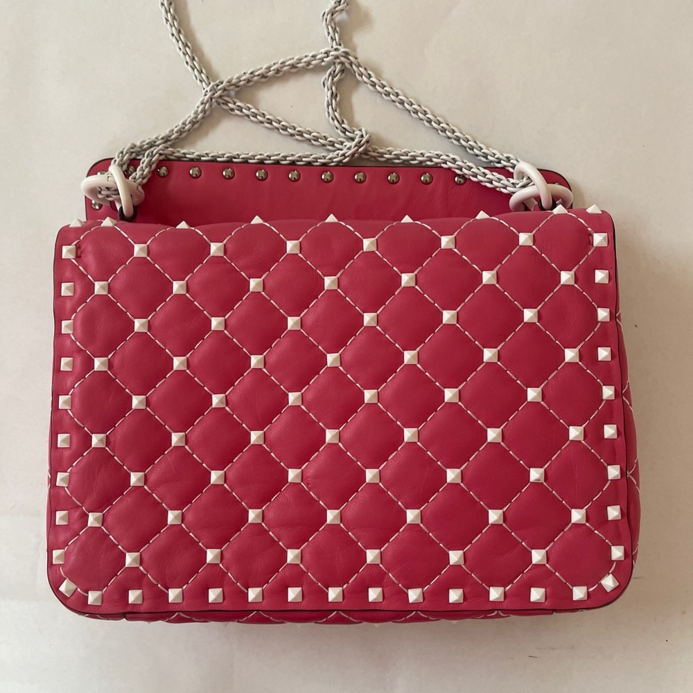 Valentino Garavani Rockstud Spike #59650V88B Pink Handbag - Picture 6 of 14